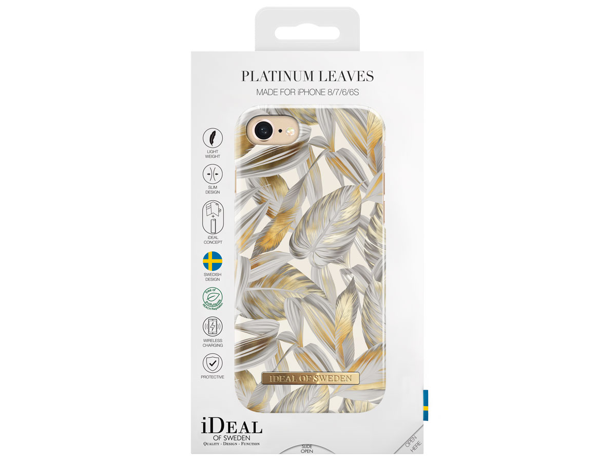 iDeal of Sweden Case Platinum Leaves - iPhone SE / 8 / 7 / 6(s) hoesje