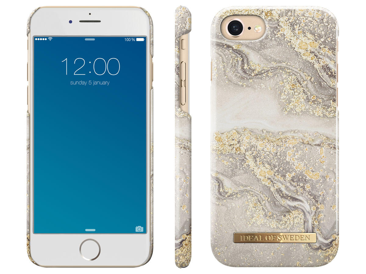 iDeal of Sweden Case Sparkle Greige Marble - iPhone SE / 8 / 7 / 6(s) hoesje