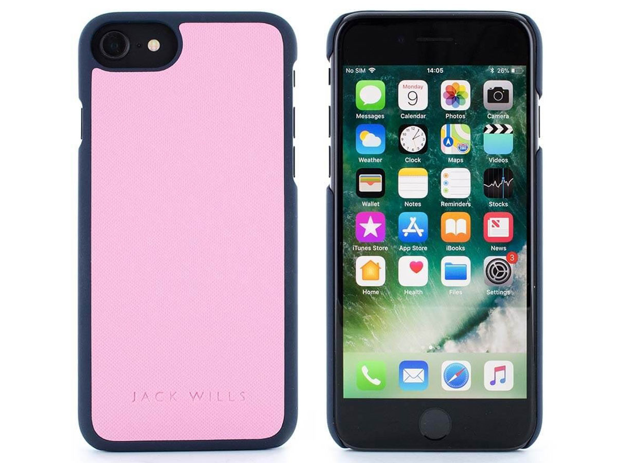 Jack Wills Saffiano Case Pink - iPhone SE / 8 / 7 / 6(s) hoesje