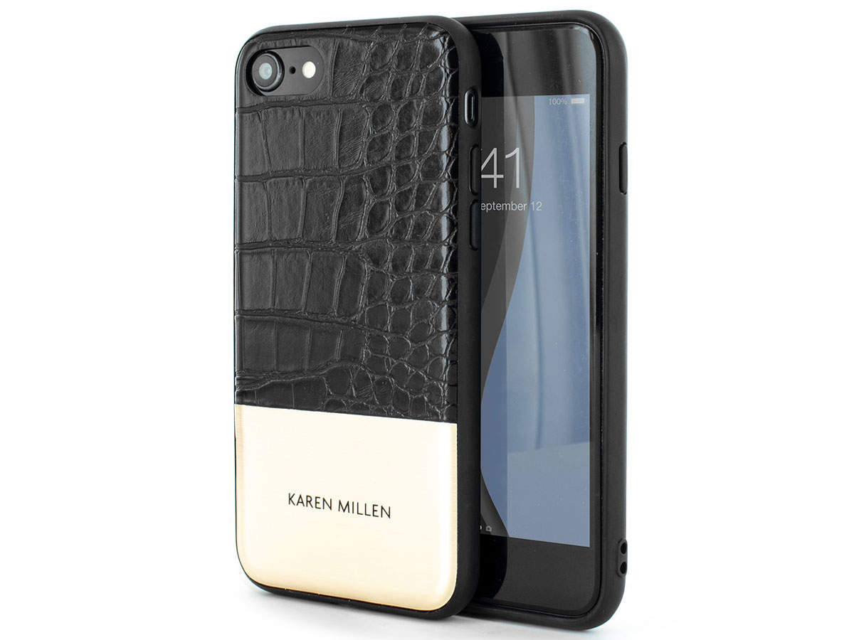 Karen Millen Case Croco Zwart - iPhone SE / 8 / 7 / 6(s) hoesje