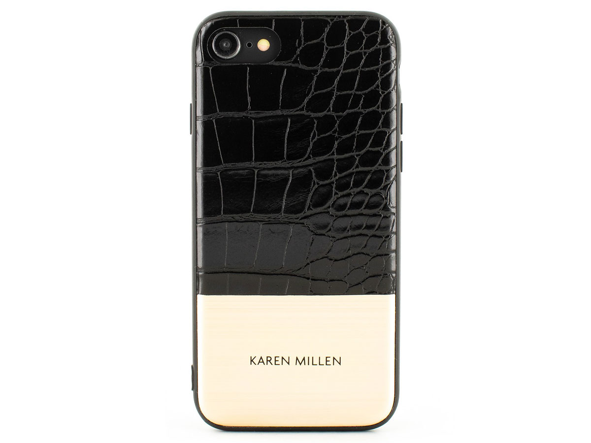 Karen Millen Case Croco Zwart - iPhone SE / 8 / 7 / 6(s) hoesje
