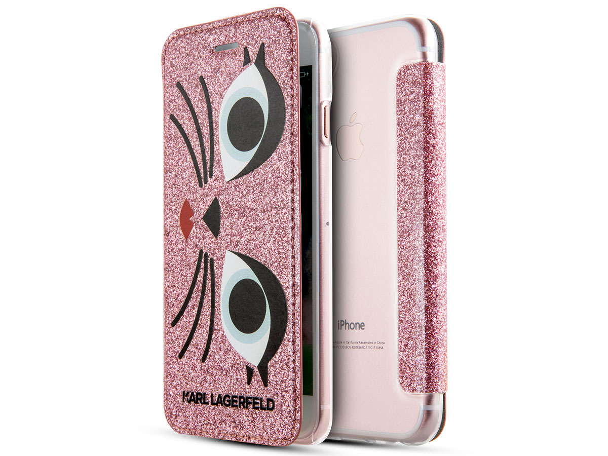 Karl Lagerfeld Choupette Bookcase - iPhone SE / 8 / 7 / 6(s) hoesje