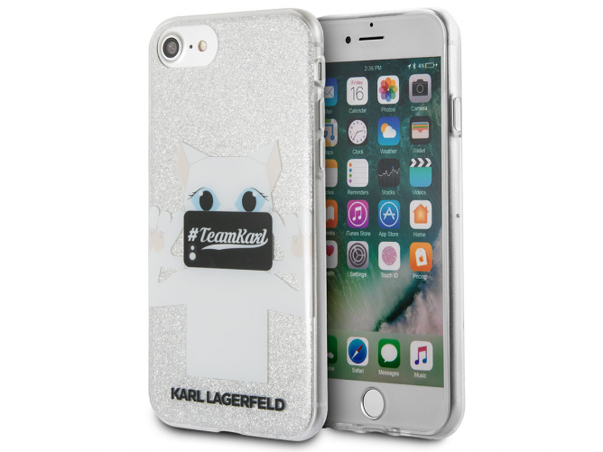 Karl Lagerfeld #TeamKarl Case - iPhone SE / 8 / 7 / 6(s) hoesje Zilver