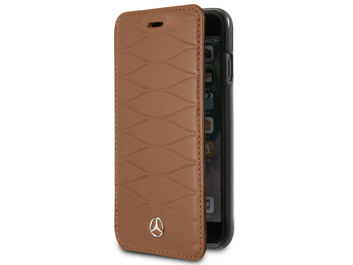 Mercedes Bookcase III Bruin Leer - iPhone SE / 8 / 7 / 6(s) hoesje