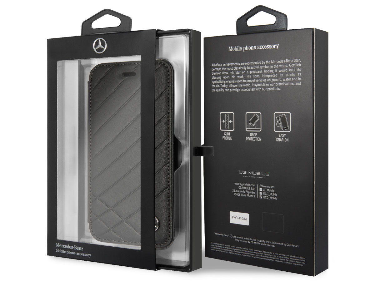 Mercedes-Benz Bookcase II Zwart - iPhone SE / 8 / 7 / 6(s) hoesje