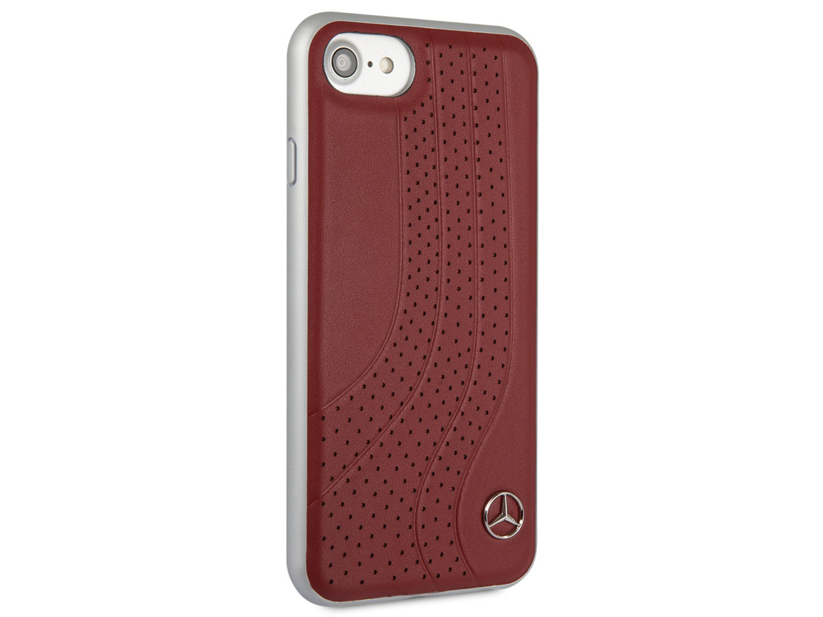 Mercedes-Benz Case Rood Leer - iPhone SE / 8 / 7 / 6(s) hoesje