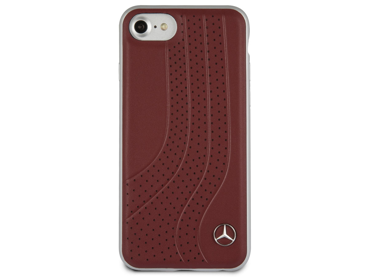 Mercedes-Benz Case Rood Leer - iPhone SE / 8 / 7 / 6(s) hoesje