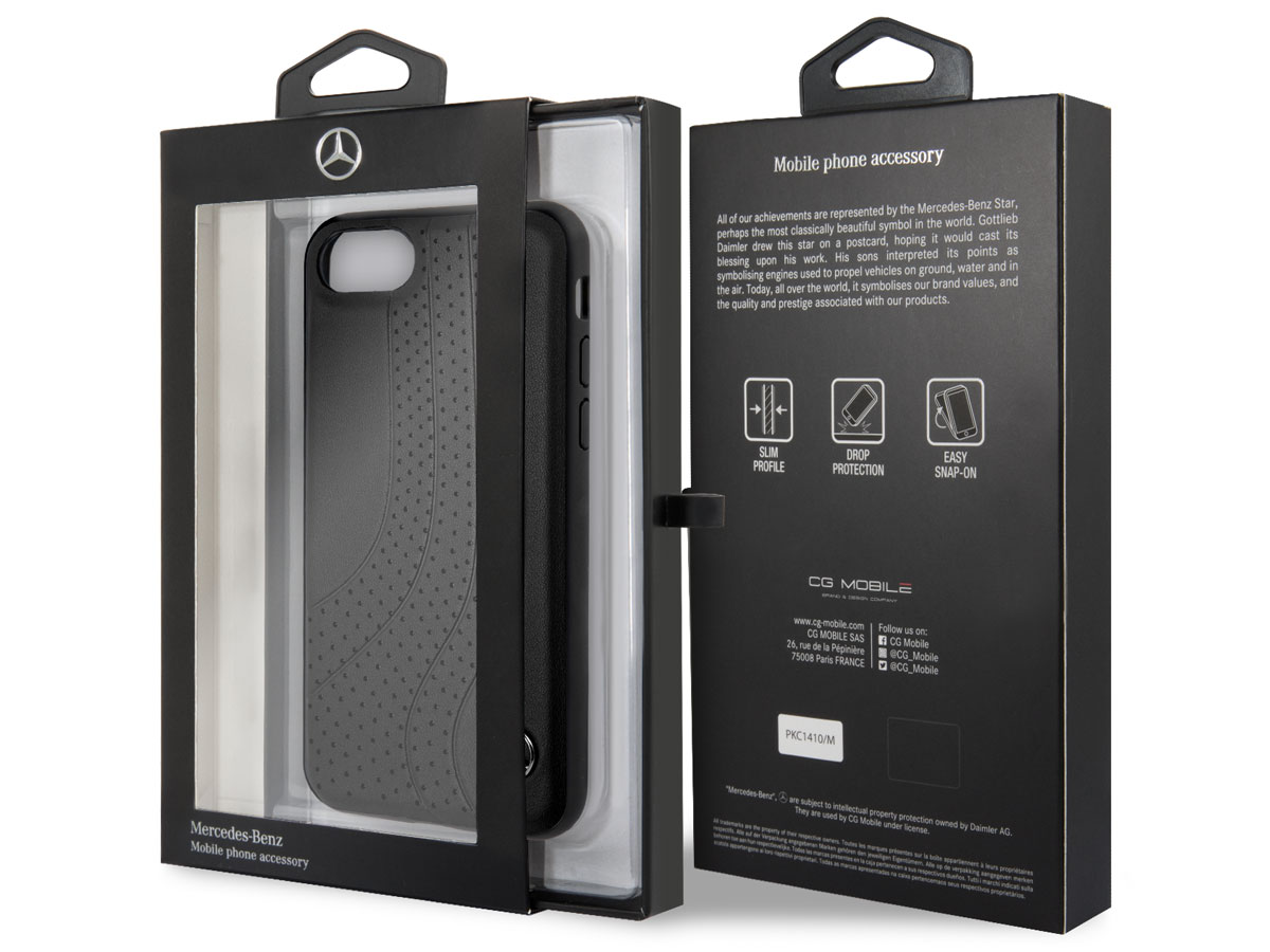 Mercedes-Benz Case Zwart Leer - iPhone SE / 8 / 7 / 6(s) hoesje