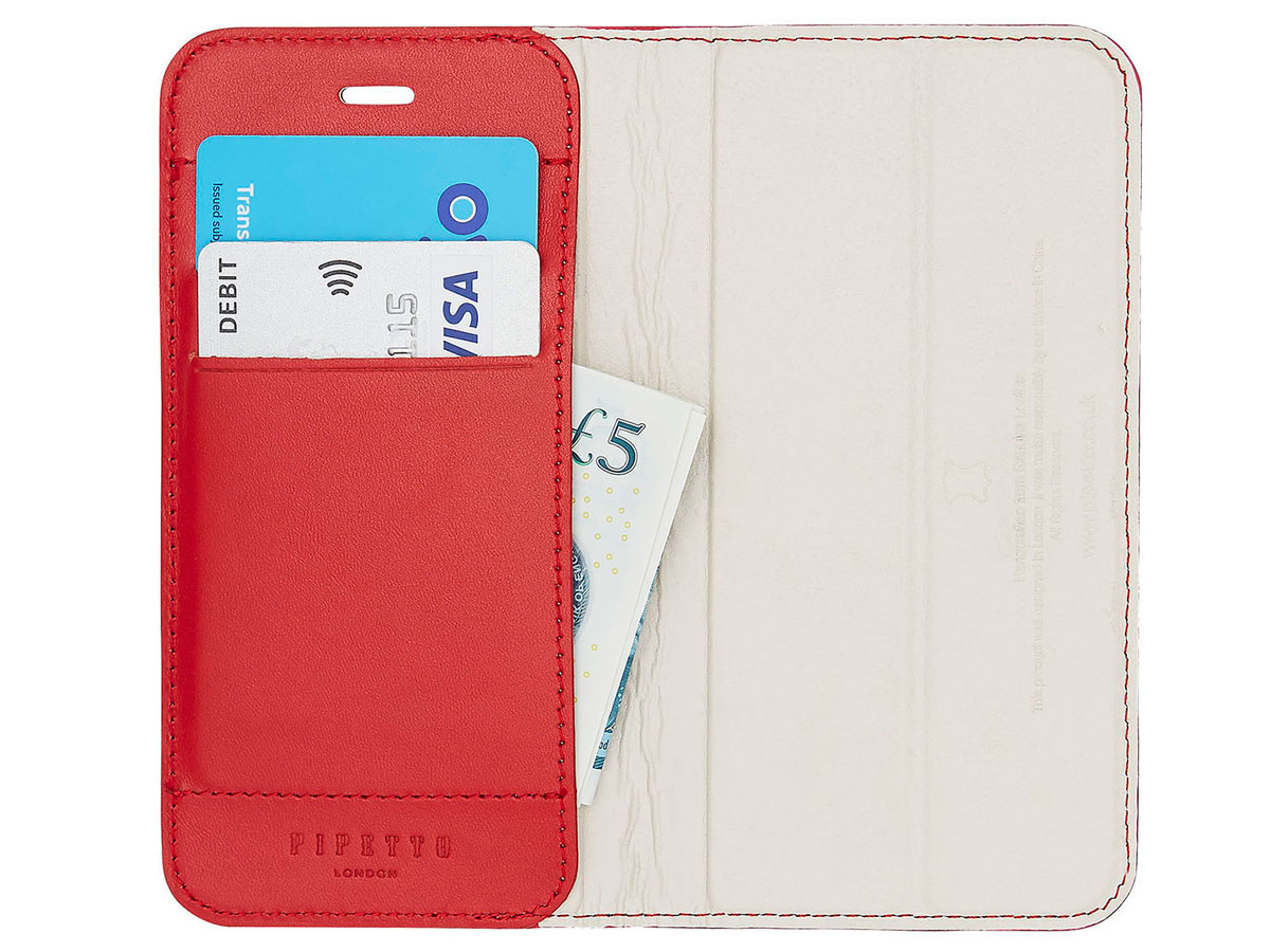 Pipetto Leather Magnetic Wallet Rood iPhone SE / 8 / 7 hoesje