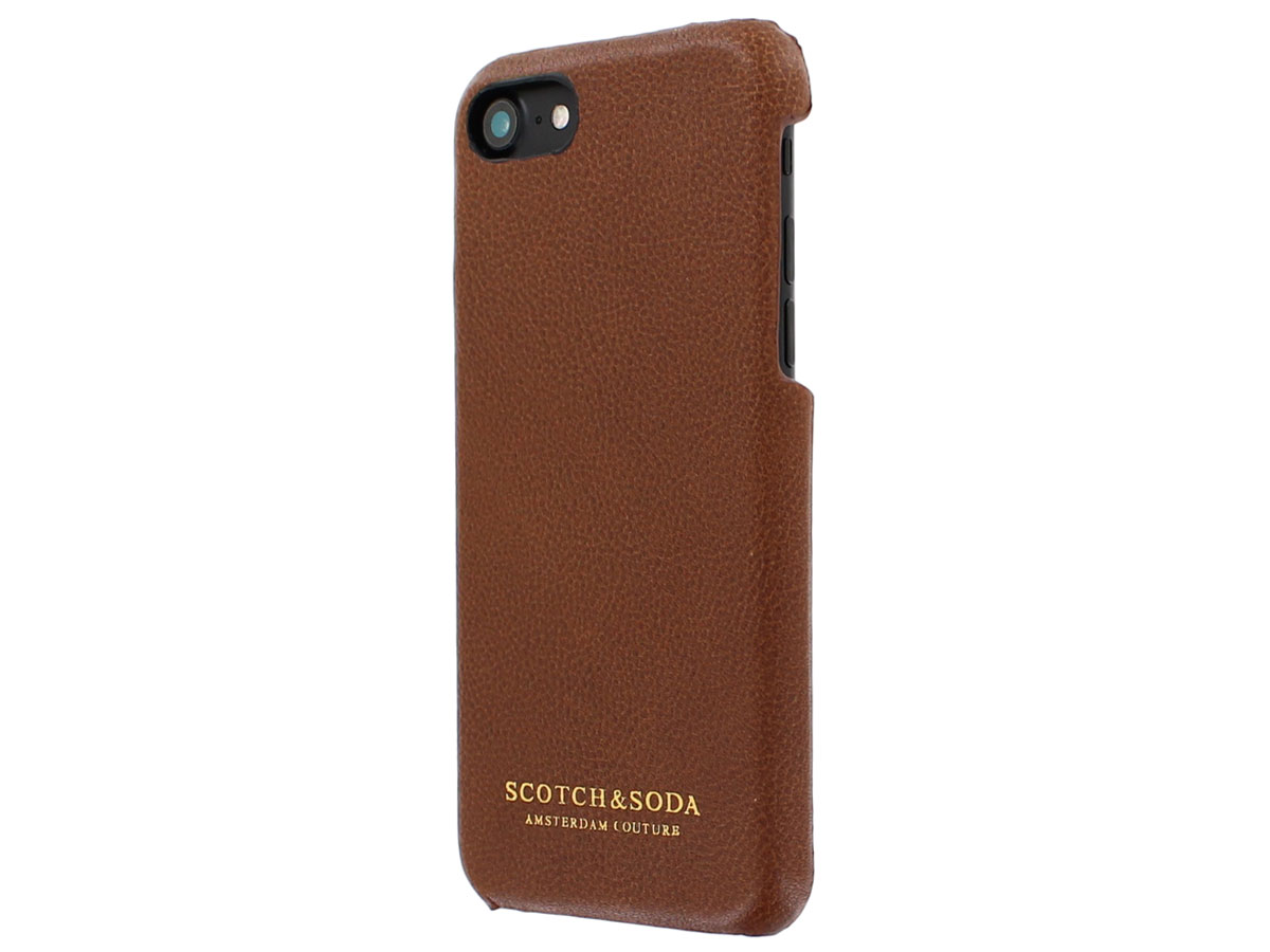 Scotch & Soda Leather Case Bruin - iPhone SE / 8 / 7 hoesje