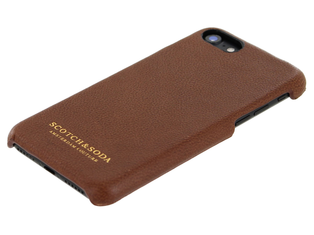 Scotch & Soda Leather Case Bruin - iPhone SE / 8 / 7 hoesje