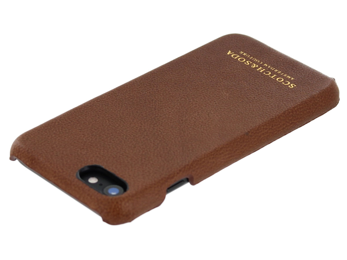 Scotch & Soda Leather Case Bruin - iPhone SE / 8 / 7 hoesje