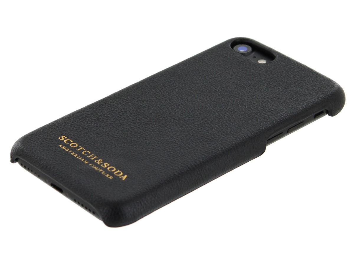 Scotch & Soda Leather Case Zwart - iPhone SE / 8 / 7 hoesje