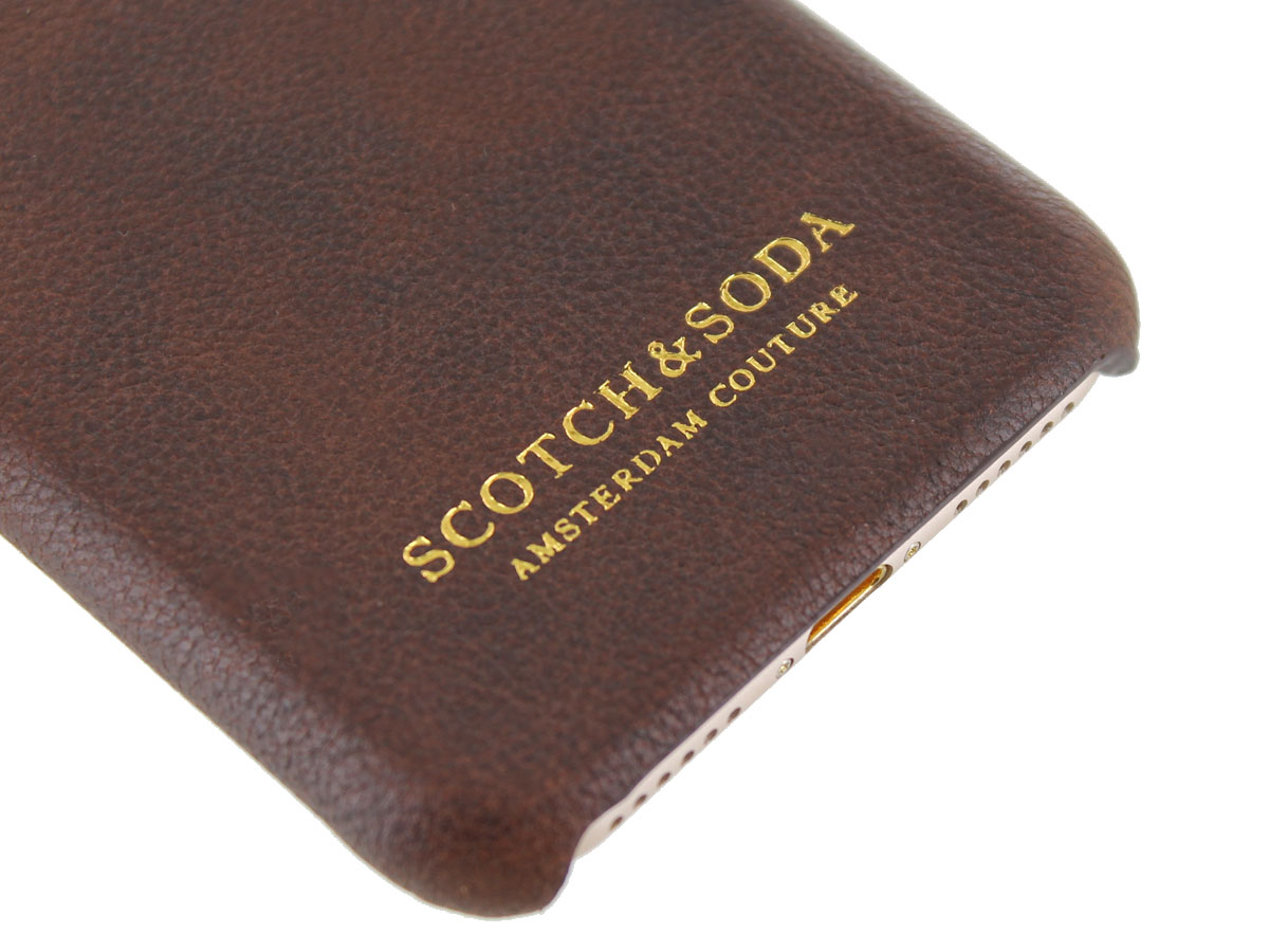 Scotch & Soda Leather Case Chestnut - iPhone SE / 8 / 7 hoesje