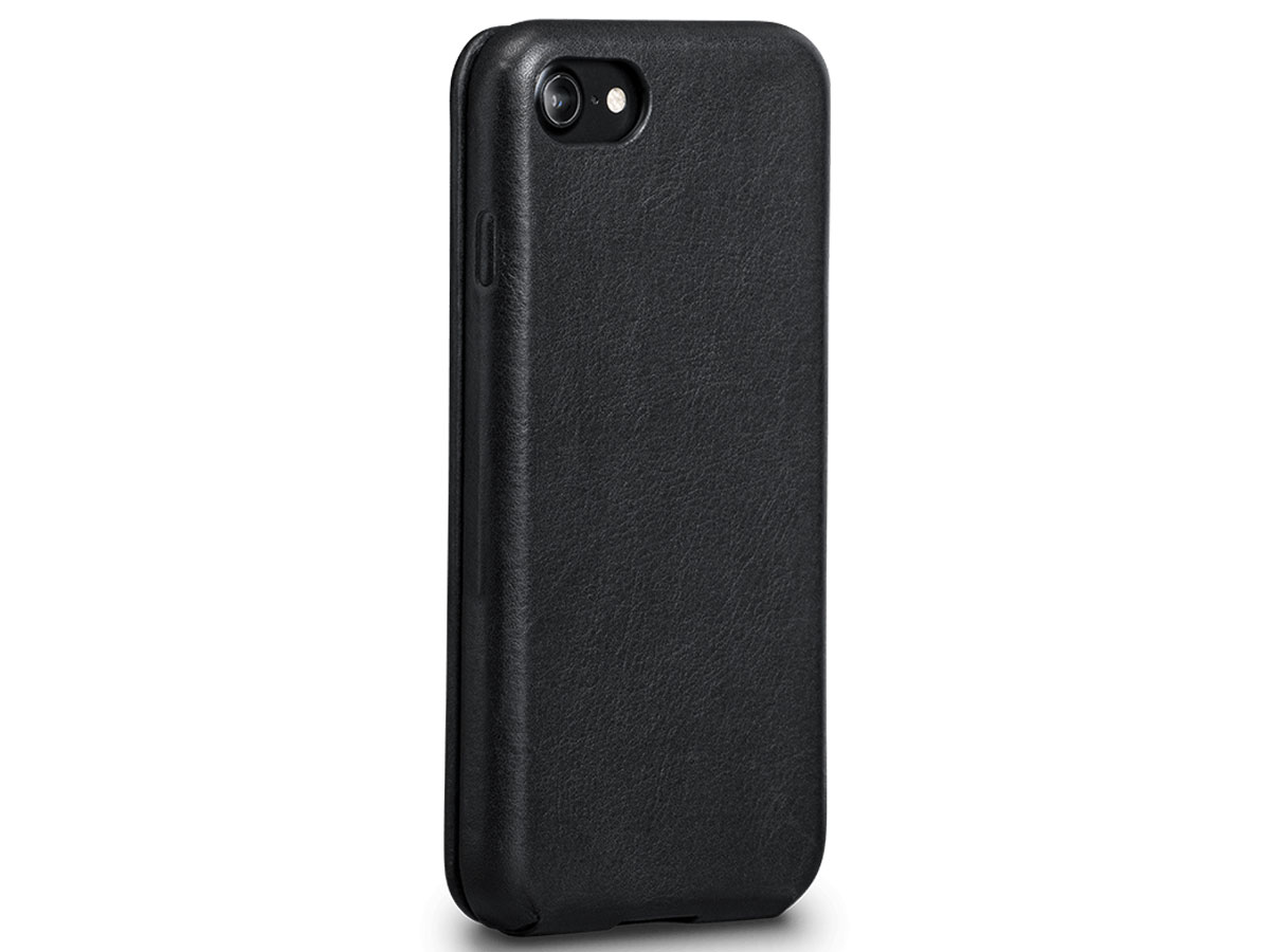 Sena Magnet Flip Case Zwart - Leren iPhone SE / 8 / 7 hoesje