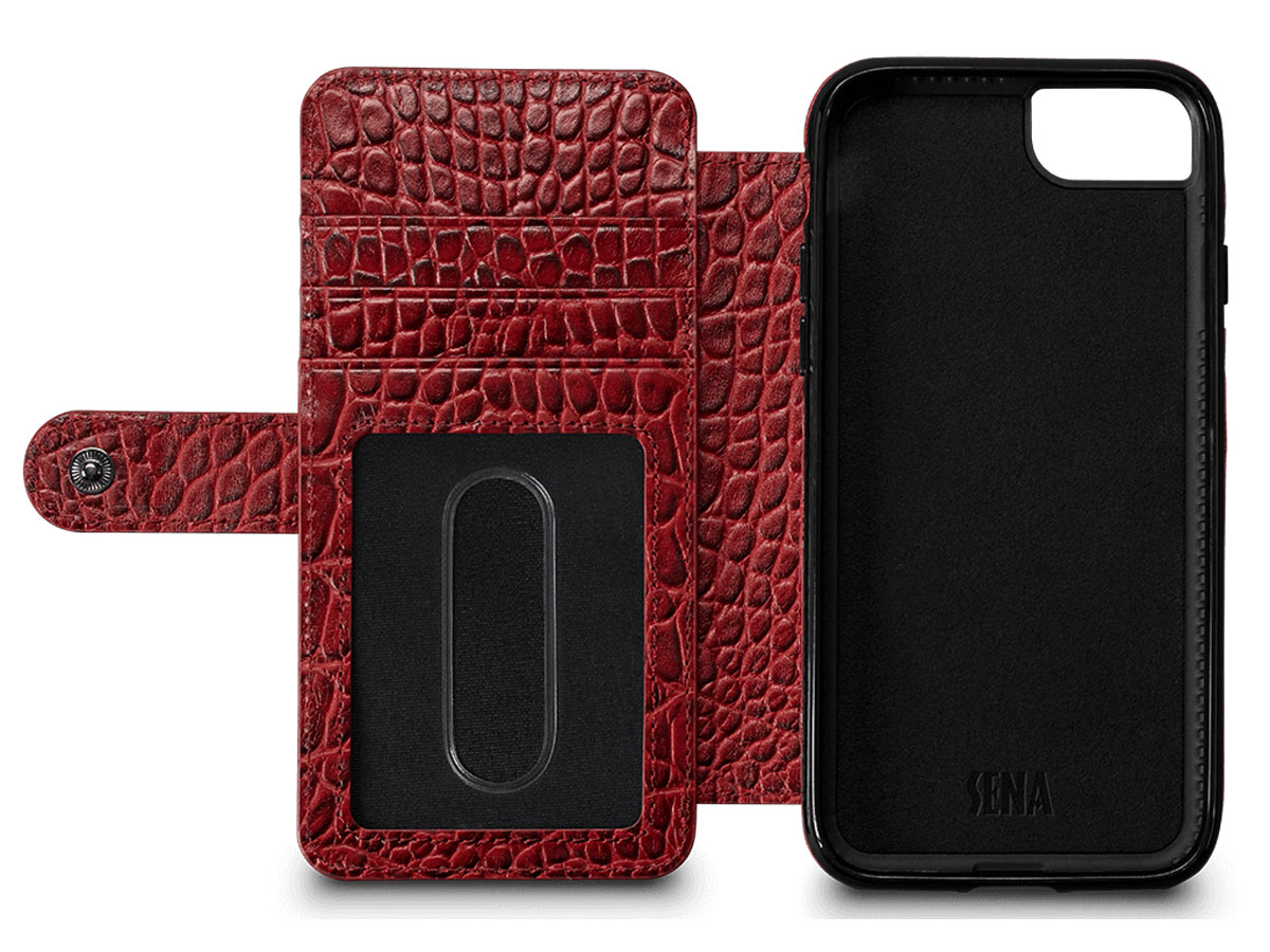 Sena Classic WalletBook Red Croco - iPhone SE / 8 / 7 hoesje