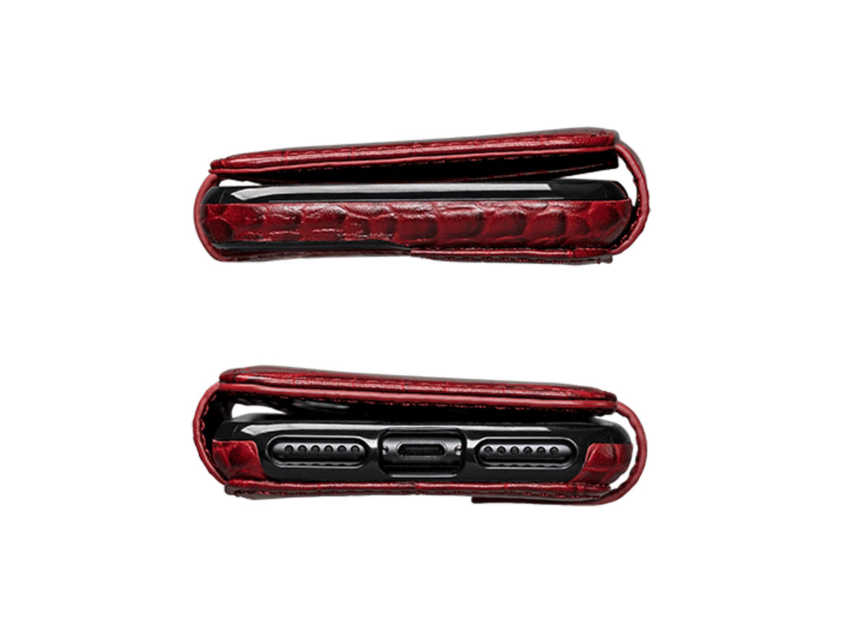 Sena Classic WalletBook Red Croco - iPhone SE / 8 / 7 hoesje
