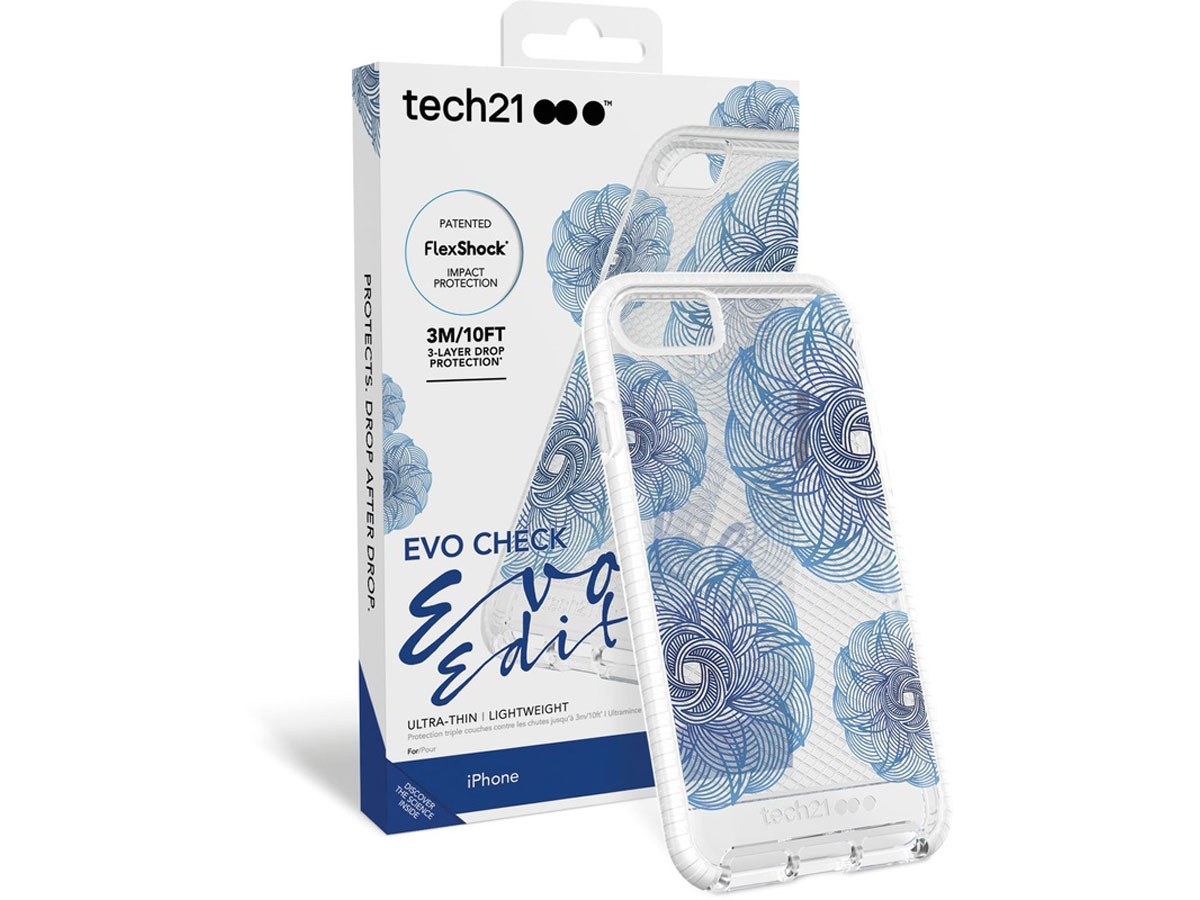Tech21 Evo Check Evoke Case Blauw - iPhone SE / 8 / 7 hoesje