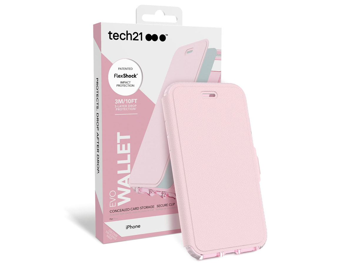 Tech21 Evo Wallet FlexShock PNK - iPhone SE / 8 / 7 hoesje