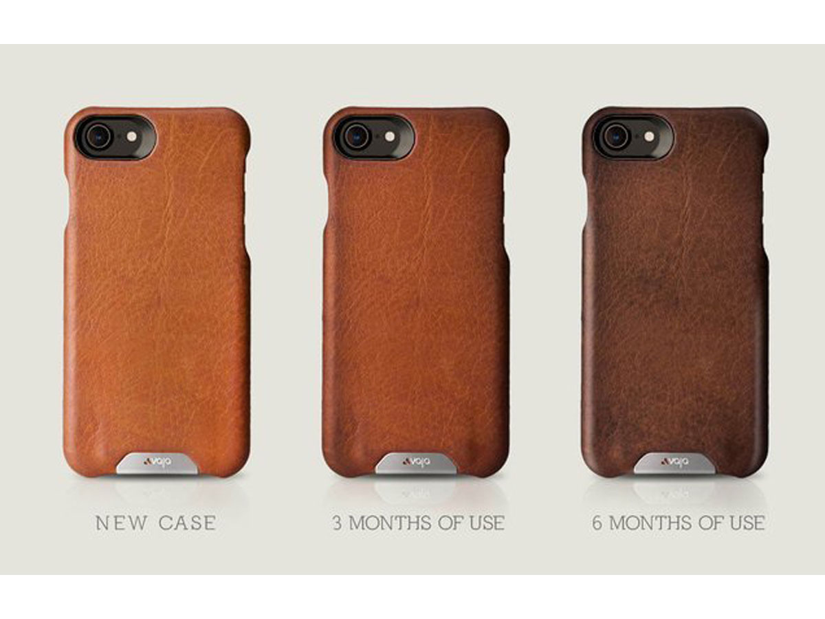 Vaja Top Leather Flipcase Cognac - iPhone SE / 8 / 7 hoesje Leer