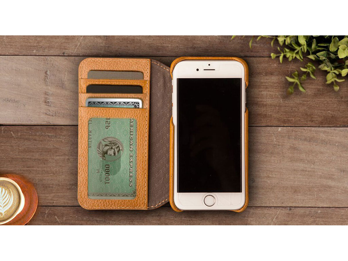 Vaja Wallet ID Leather Case Black - iPhone SE / 8 / 7 hoesje Leer