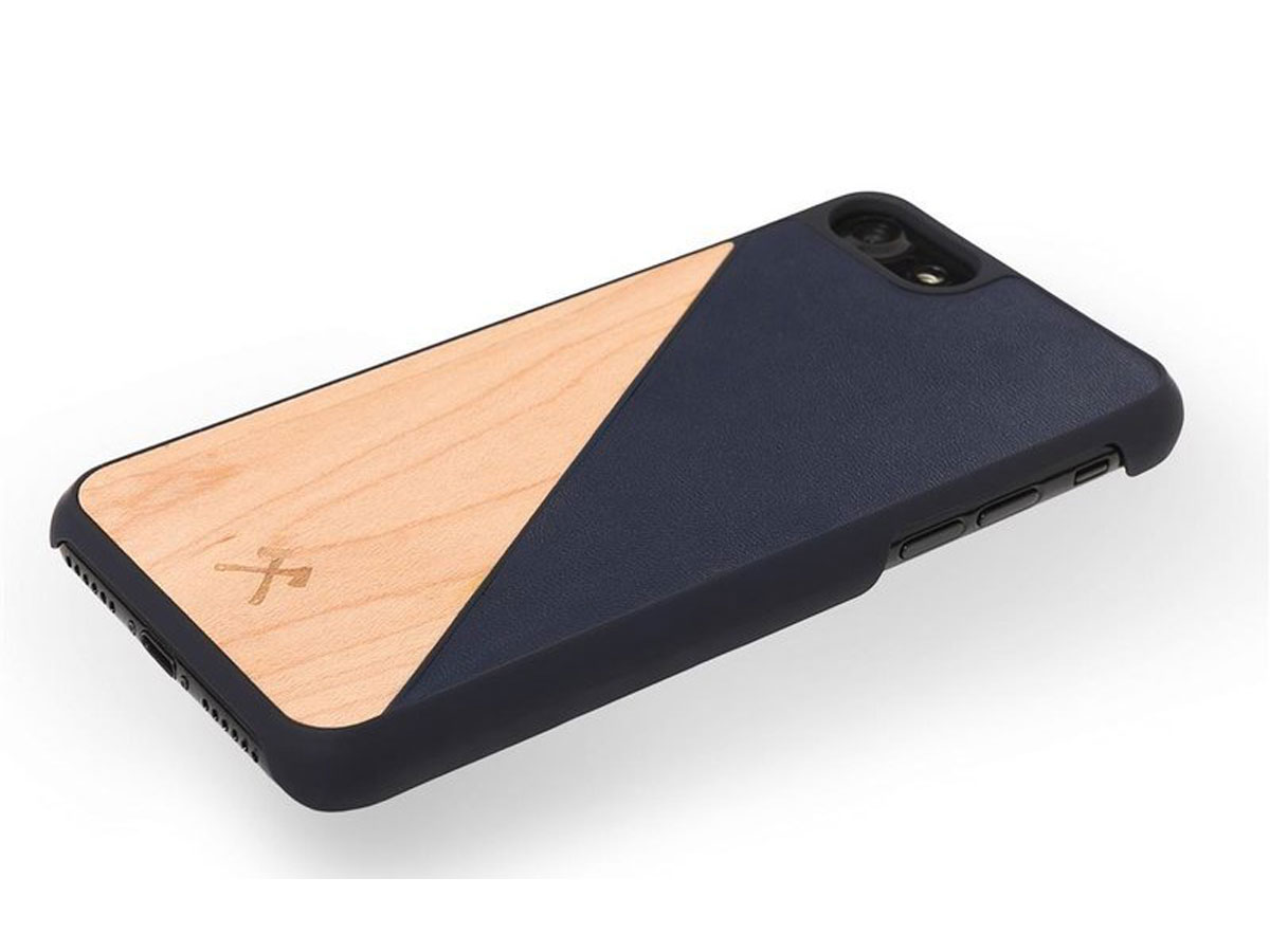 Woodcessories EcoSplit Blauw - Houten iPhone SE / 8 / 7 hoesje