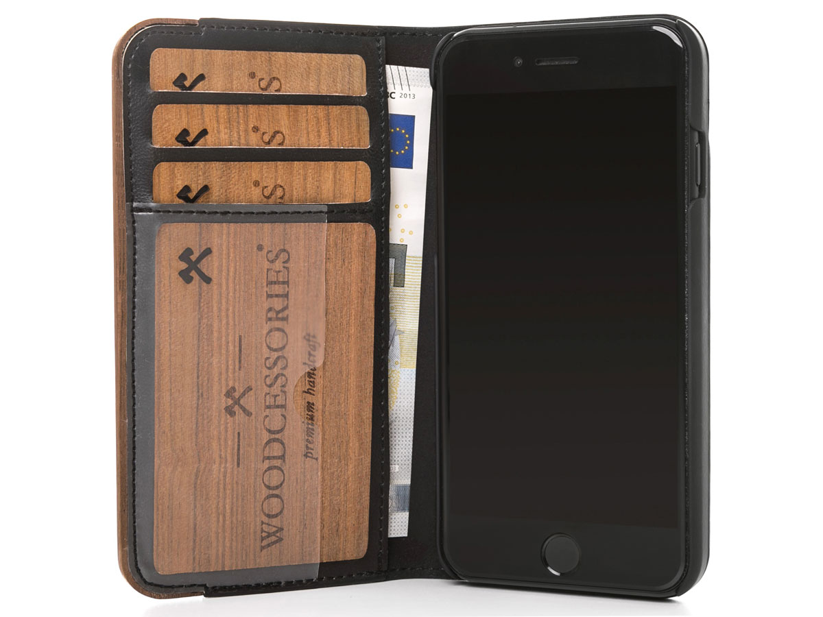 Woodcessories EcoWallet Hout & Leer - iPhone SE / 8 / 7 hoesje