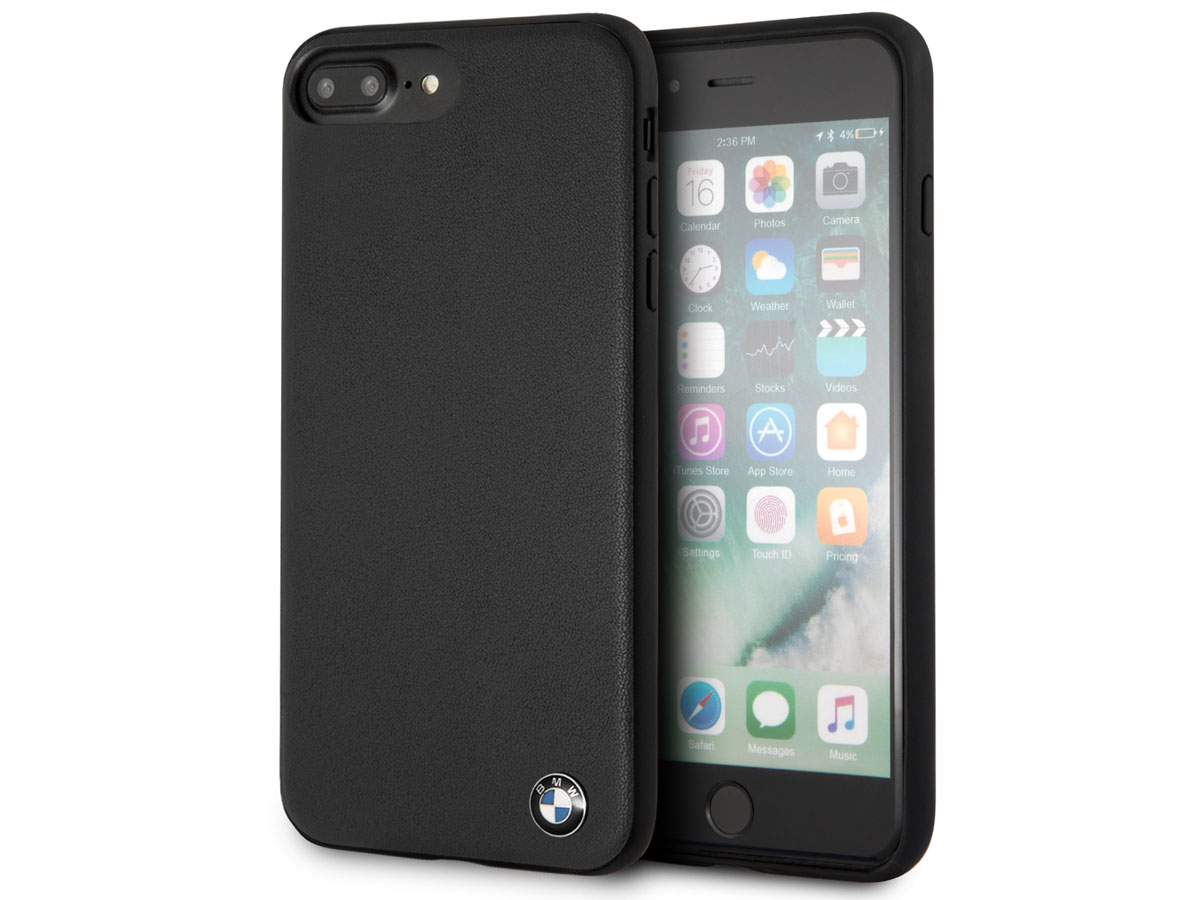 BMW Leather Back Case - iPhone 8+/7+/6+ Hoesje Leer