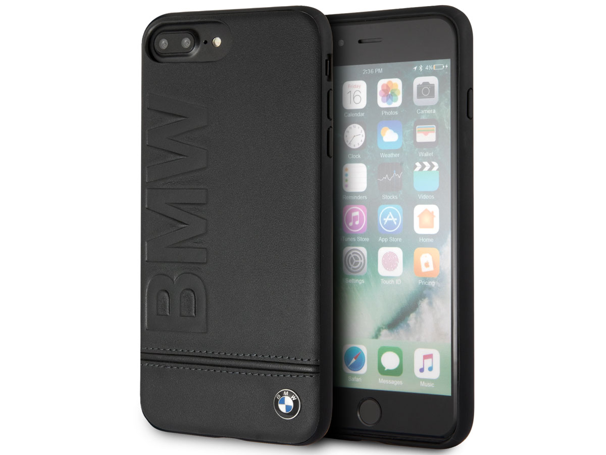 BMW Logo Hard Case - Leren iPhone 8+/7+/6+ hoesje