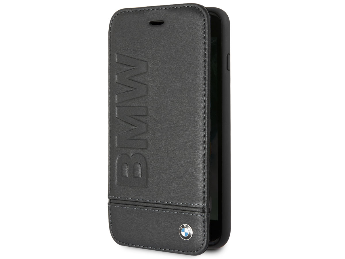BMW Logo Bookcase Zwart - Leren iPhone 8+/7+/6+ hoesje