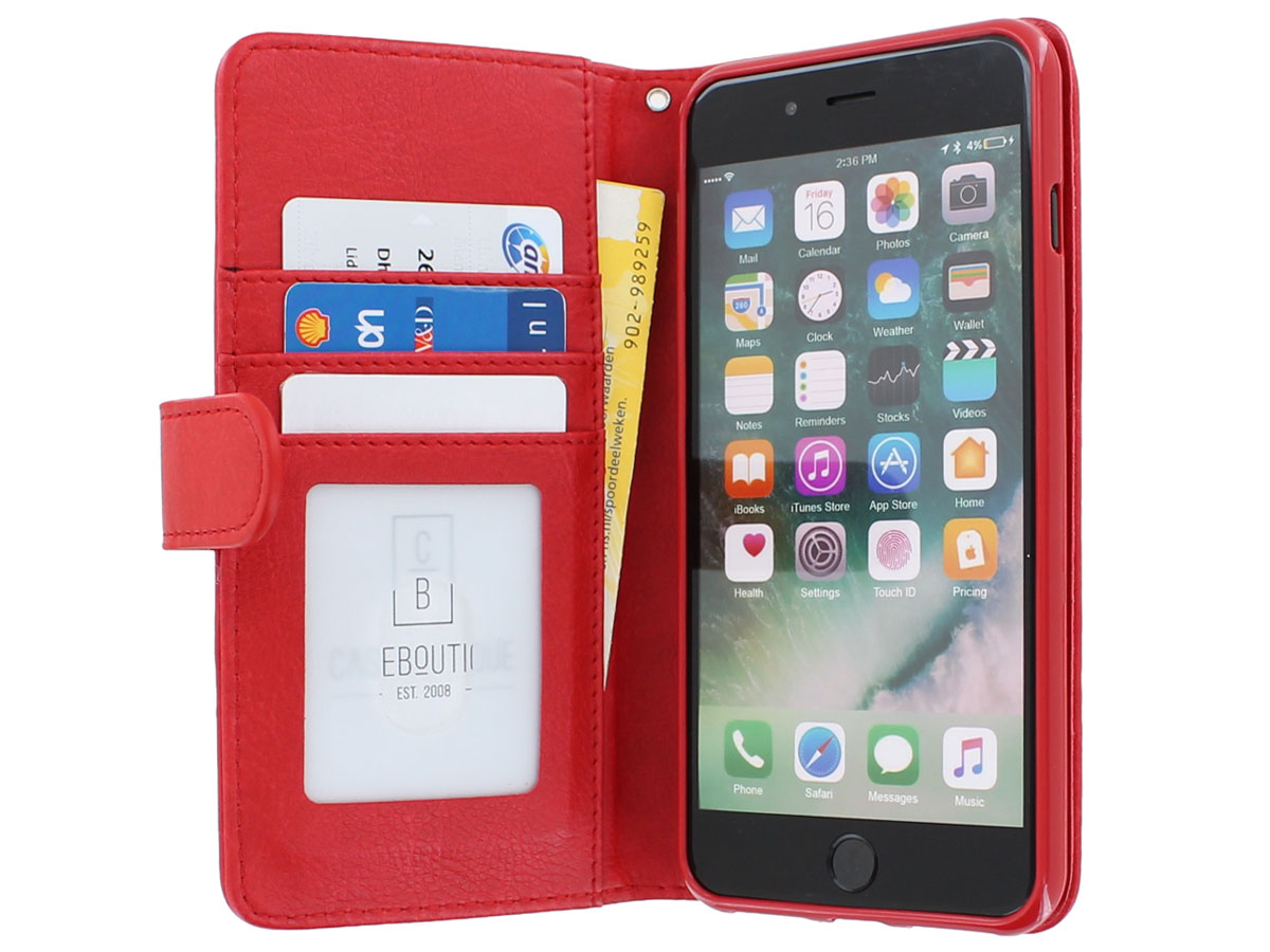 Zip Wallet Case Rood - iPhone 8+/7+/6+ hoesje