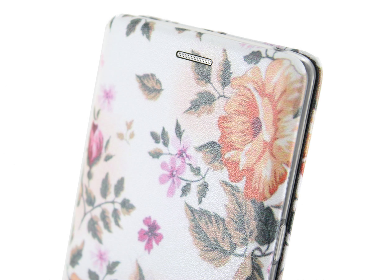 Slim Elegant Bookcase Floral - iPhone 8+/7+ hoesje