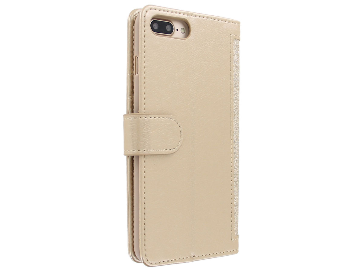 Glitsie Zip Case met Rits Goud - iPhone 8+/7+ hoesje