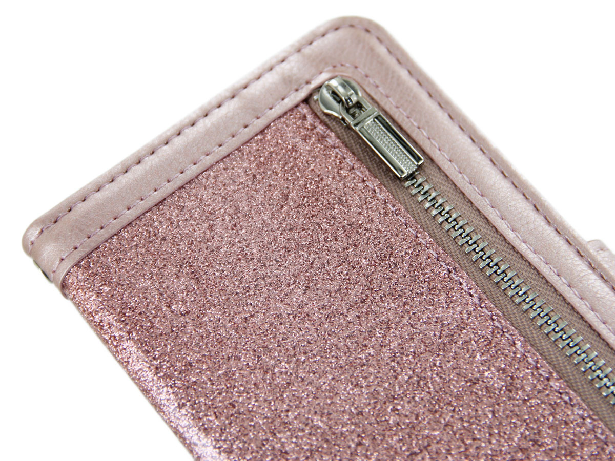 Glitsie Zip Case met Rits Rosé - iPhone 8+/7+ hoesje
