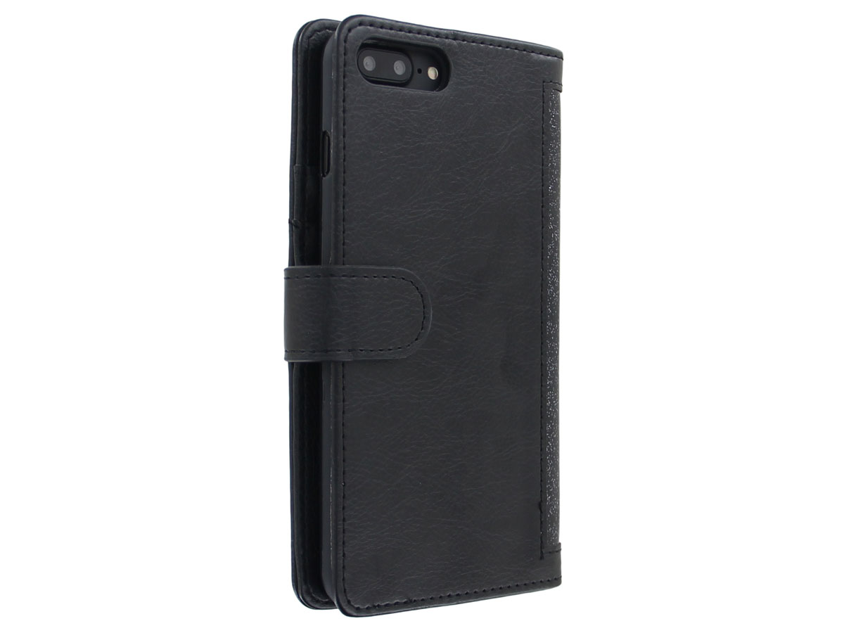 Glitsie Zip Case met Rits Zwart - iPhone 8+/7+ hoesje