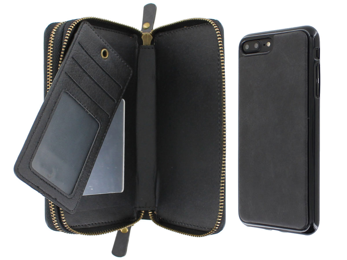 Smartphone Wallet met Magnet iPhone 8+/7+ hoesje Zwart