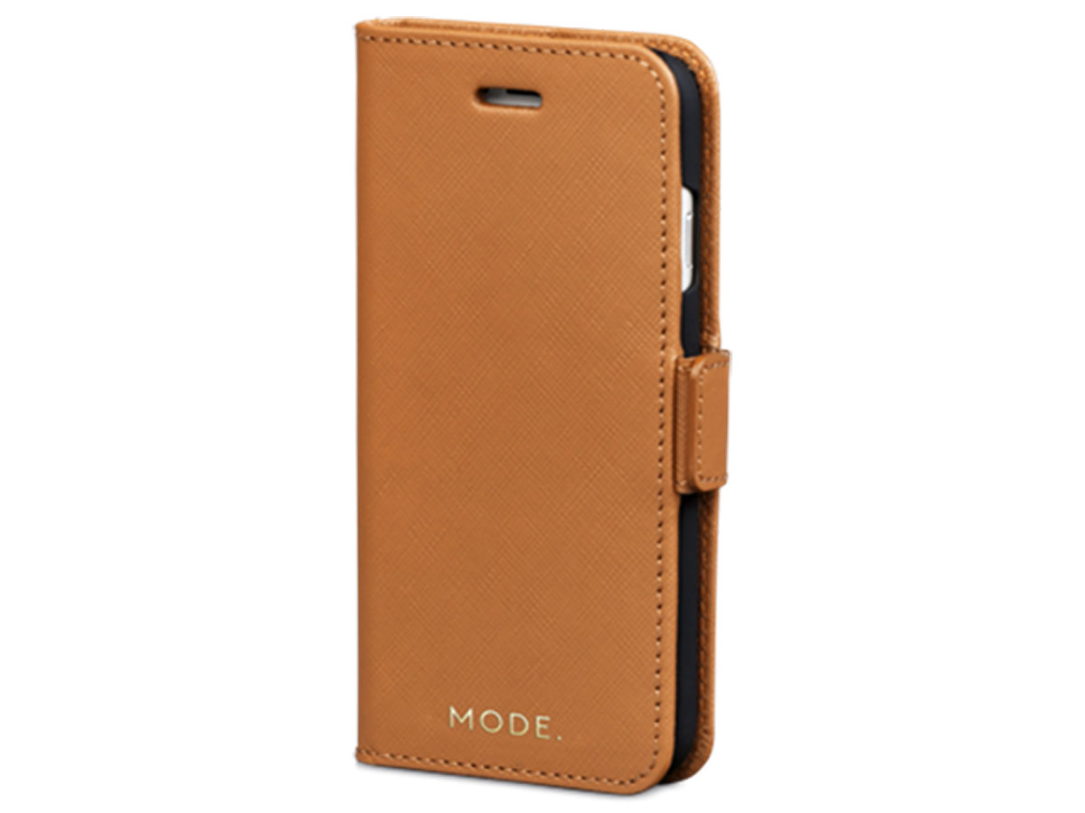 MODE. New York Folio Cognac - iPhone 8+/7+/6+ Hoesje Leer