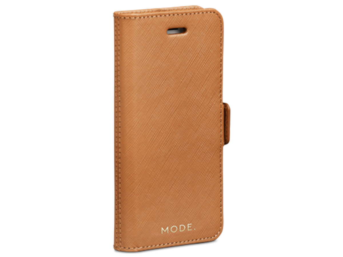 MODE. New York Folio Cognac - iPhone 8+/7+/6+ Hoesje Leer