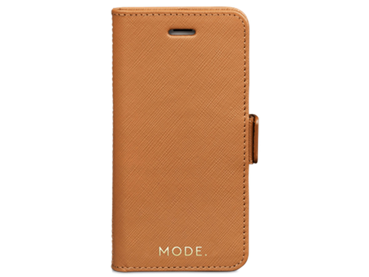 MODE. New York Folio Cognac - iPhone 8+/7+/6+ Hoesje Leer