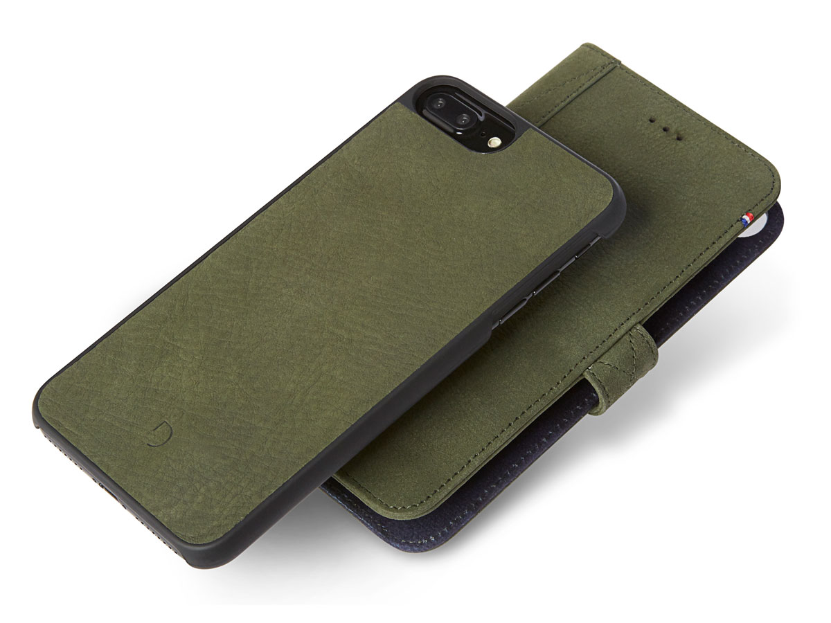 Decoded 2in1 Wallet Groen Leer - iPhone 8+/7+/6+ hoesje