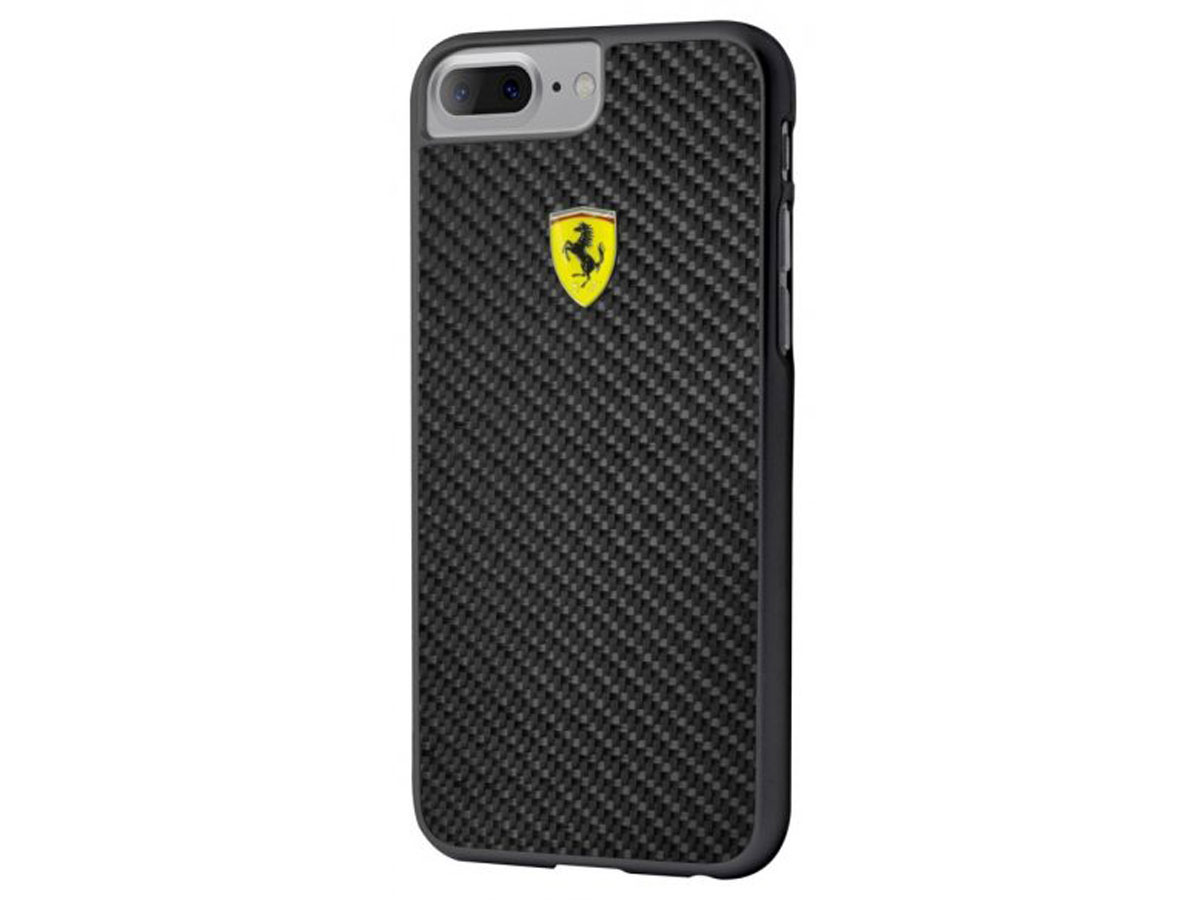 Ferrari Carbon Fiber Case - iPhone 8+/7+/6+ Hoesje