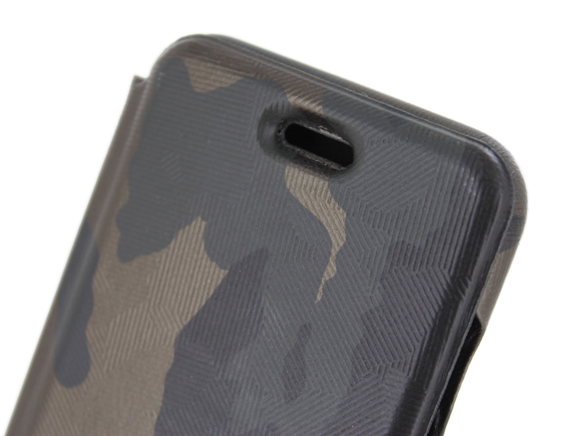 Graffi Oyster Folio Camouflage Leer - iPhone 8+/7+/6+ hoes