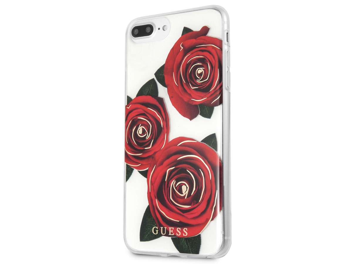 Guess Red Roses TPU Case - iPhone 8+/7+/6+ hoesje