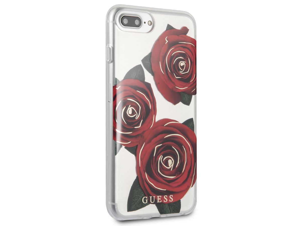 Guess Red Roses TPU Case - iPhone 8+/7+/6+ hoesje
