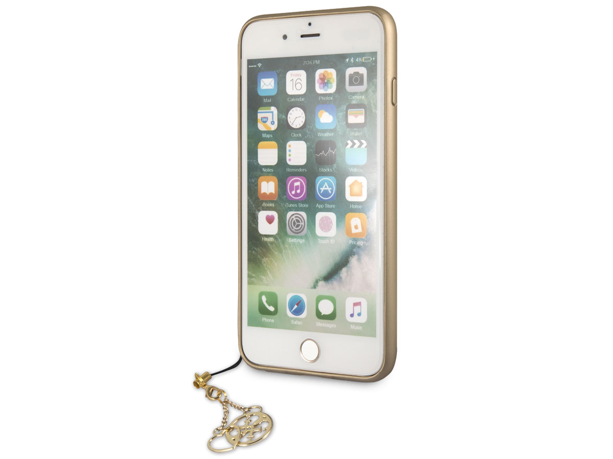 Guess Monogram Charm Case Bruin - iPhone 8+/7+/6+ hoesje