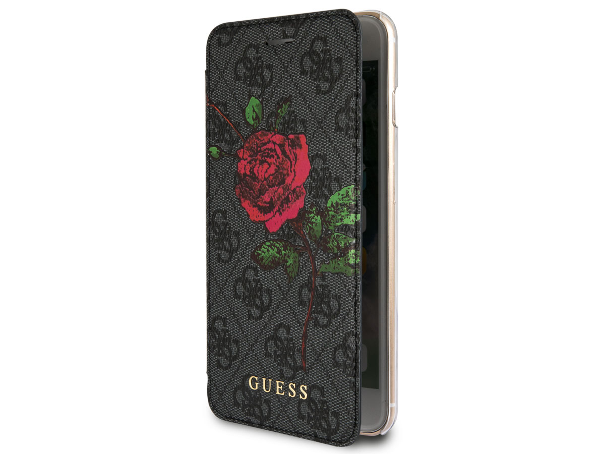 Guess Monogram Rose Book Grijs - iPhone 8+/7+/6+ hoesje