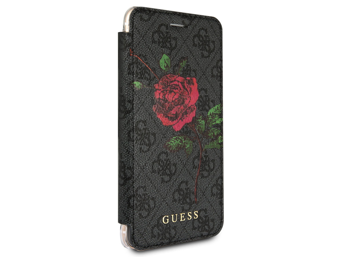 Guess Monogram Rose Book Grijs - iPhone 8+/7+/6+ hoesje