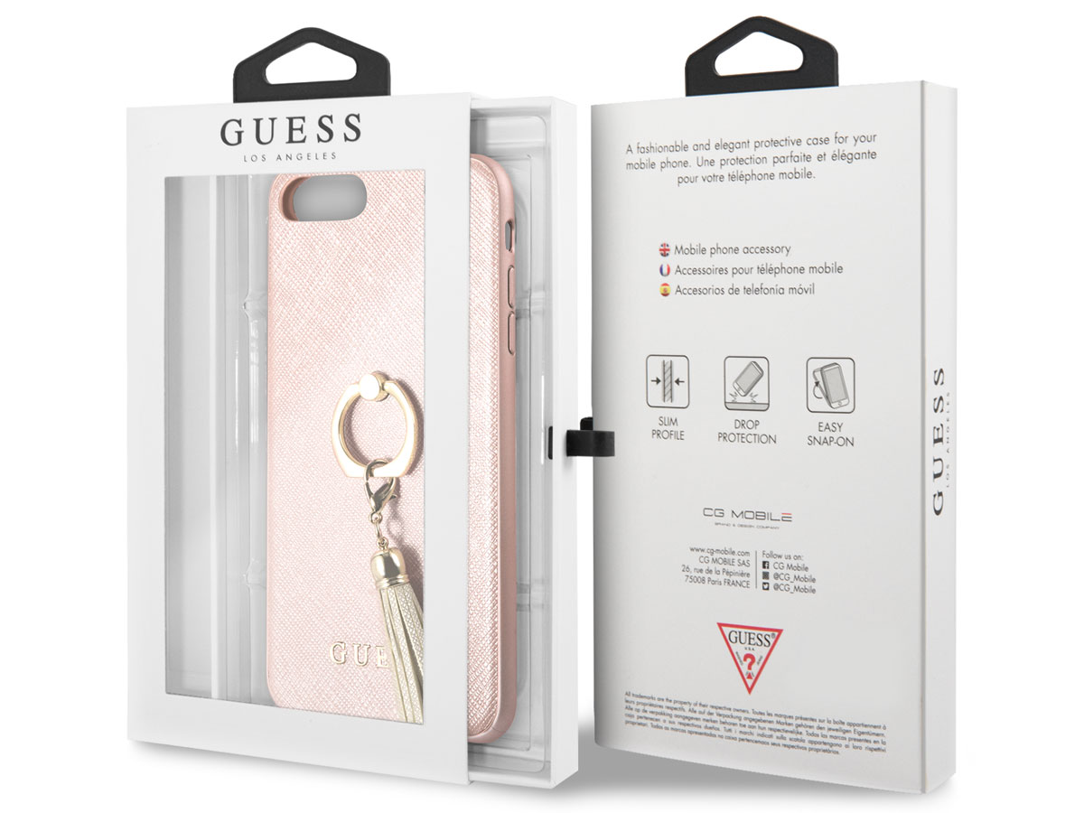 Guess Tassel iRing Case Rosé - iPhone 8+/7+/6+ hoesje