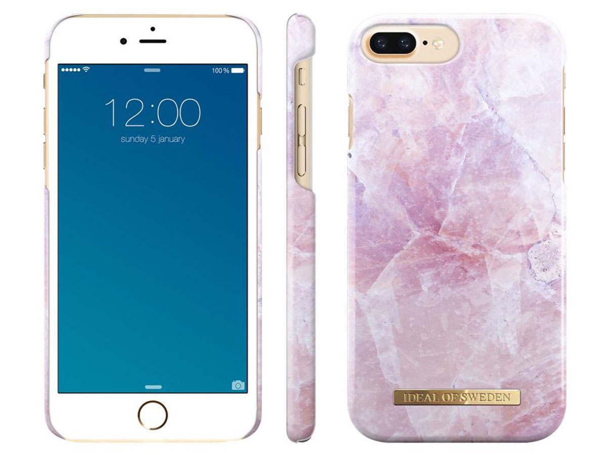 iDeal of Sweden Pink Marble Case - iPhone 8+/7+/6+ Hoes