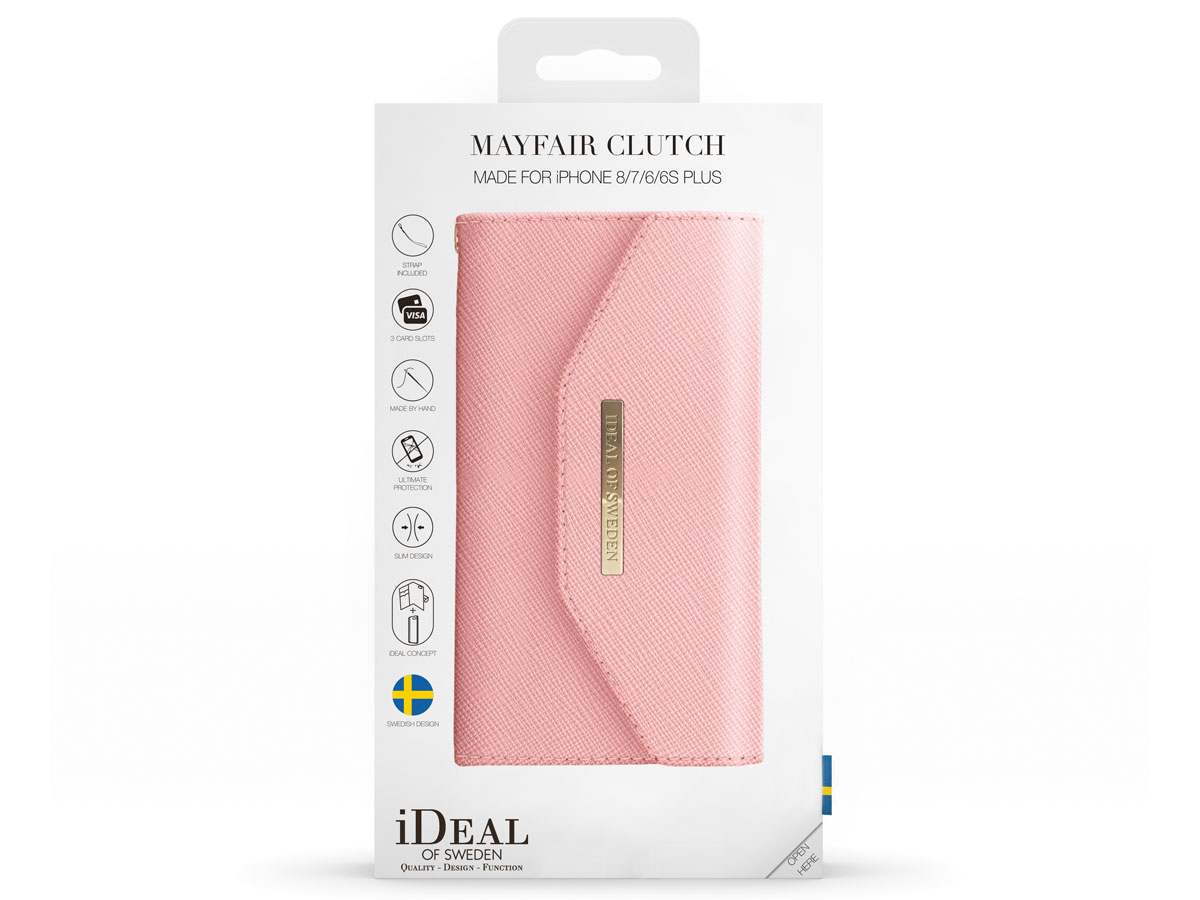 iDeal of Sweden Mayfair Clutch Roze - iPhone 8+/7+/6+ Hoesje